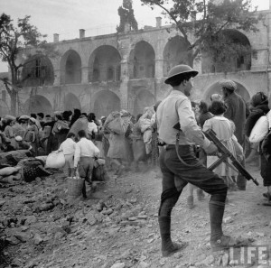 Armed Arab evicts Jewish residents of the old city from their ancient homes.