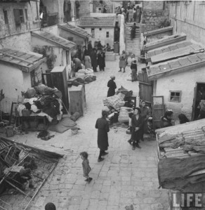 A street in the Jewish quarter of the old city shortly before the expulsion. Photo Credit: John Phillips; Time and Life Photos/Getty Images