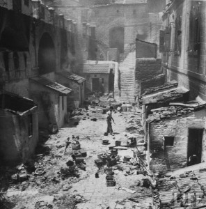 The same street after the expulsion of Jewish residents and looting. Photo Credit: John Phillips; Time and Life Photos/Getty Images